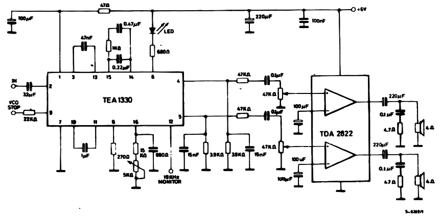 TDA2822 Audio Amplifier: Pinout, Datasheet, and Test Circuits