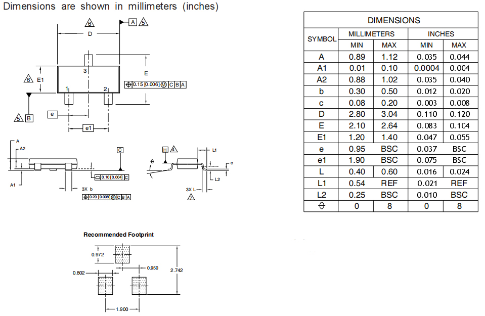 thumbnail image 2 of 100 PCS Wahkitsing IRLML6402TRPBF SOT-23 HEXFET Power Mosfet Transistors, IRLML6402 2 of 5