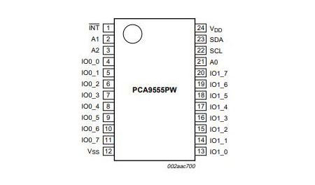 PCA9555 CMOS Device: Datasheet, Pinout, Application Circuit