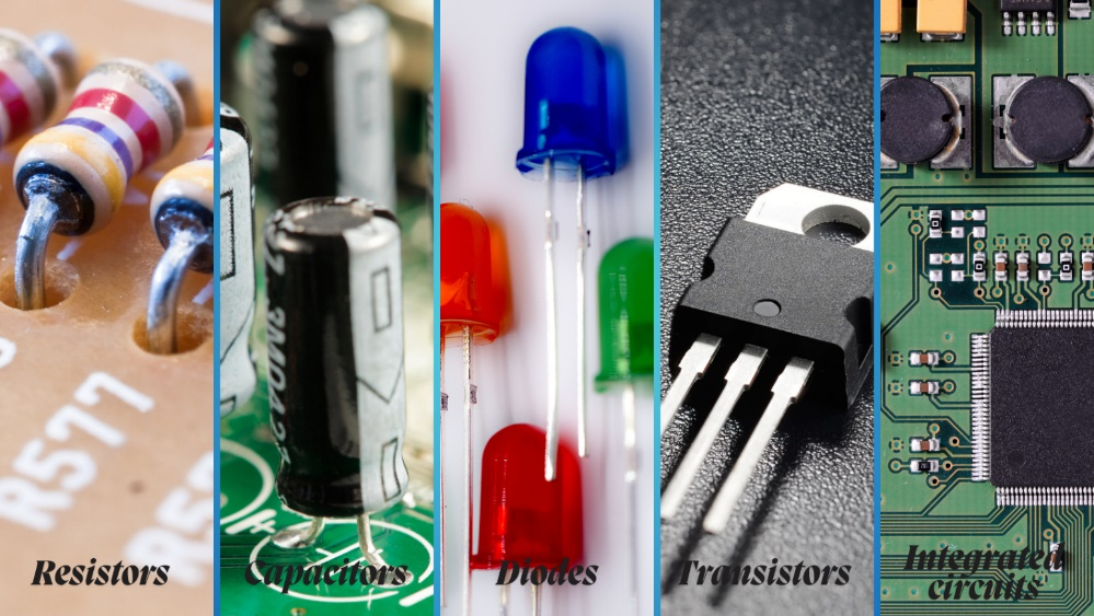 resistor,capacitor,diodes,ics